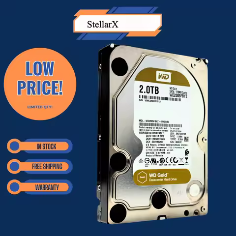 WD Gold 2TB 7200RPM 3.5" SATA HDD WD2005FBYZ 128MB Cache Refurb 90-Day WTY