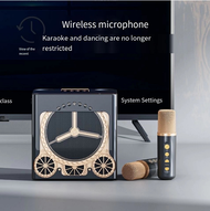 【2 years warranty】Bluetooth Microphone Speaker System, Portable Party Karaoke Machine with 2 Wireless Microphones, Home Ktv Mic Kit for Commercial Use, Indoors, Outdoors