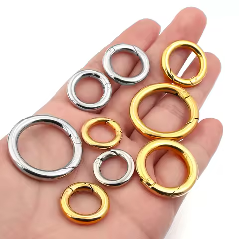 16/18/20/24/28mm Metal O Ring Spring Clasps Openable Carabiner Keychain Bag Clips Hook Dog Chain Buc