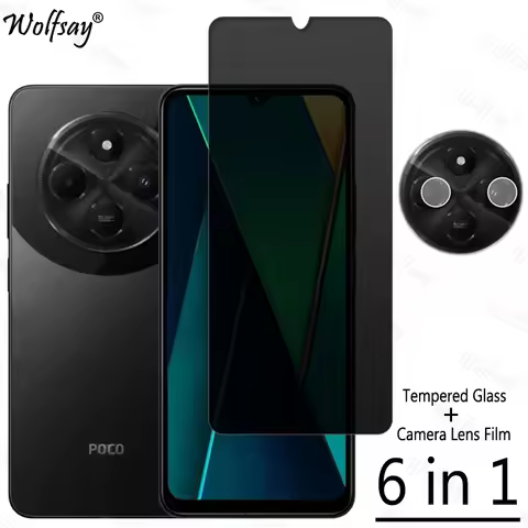 Privacy Screen Protector For Xiaomi Poco C75 Anti-Spy Tempered Glass For Poco C75 C 75 Camera Glass 