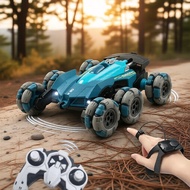 Gesture Control 6WD RC Stunt Car 2.4G All-Terrain Smoke & Lights, Deformable Crawler, Boys' Toy Gift