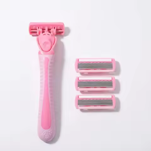 Women's Silicone Grip Hair Removal Razor, Gentle. 25x11x8cm, 3 Blades, Close & Comfortable Shave
