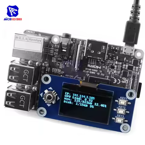 diymore 1.3 inch OLED Display HAT SH1106 128x64 LCD Expansion Board 4-Wire/3-Wire/I2C Interface for 