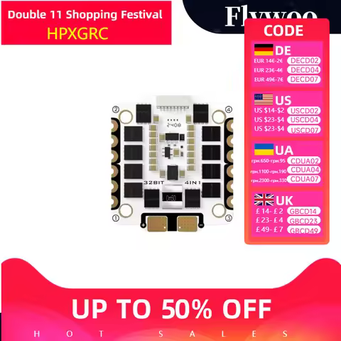 Flywoo GOKU F722 Mini V2 45A 20x20 Flight Controller ESC Stack 32Bit for DJI O4 O4 Pro FPV Drone RC 