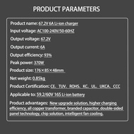 67.2V 2A/4A/6A Charger 16S Li-ion Battery 110V-240V 59.2V 60V Charger Output 6A for 60V Lithium GX16