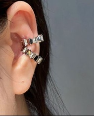 耳環[新品]APM Monaco銀白色Up and Down耳夾耳飾波浪幾何設計感時尚