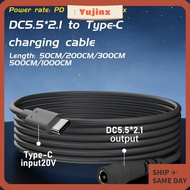 YUJINX Type-C to 5521 Charging Cord, Barrel Jack 20V 5A USB C to DC Power Cable, Professional PD 100