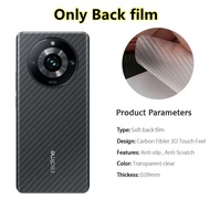Realme 11 Pro Plus 5G ฟิล์มหลังเลนส์กล้องถ่ายรูปกันรอยปกป้องหน้าจอกระจกเทมเปอร์กระจกคลุมทั้งหมด3 In 1คาร์บอนไฟเบอร์
