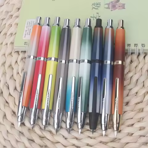Jinhao 10 Limited Edition Gradient Coffee Retractable Fountain Pen EF F Nib with Converter School Of