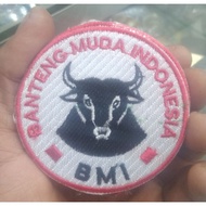 bedge bet BMI Banteng muda Indonesia logo bordir BMI Banteng muda Indonesia