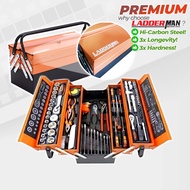 85PCS Heavy Duty Tools Box Full Set Metal Tool Box Set Tool Box Kotak Spanar Box Ratchet Set Spanar