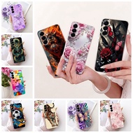 Case For Samsung A57 5G Cover Transparent Fashion Butterfly Cute Cat Cool Painted Soft Phone Casing 