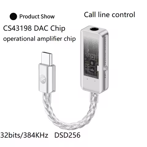 Audio Data Cable Upgraded JCALLY JM98Max Headphone Amplifier USB-C to 3.5mm Dual-Chip Decoder CS4319