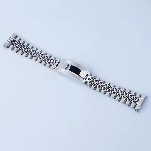 20 21mm Sliver Hollow Curved End Solid Screw Links Watch Band Jubilee strap For Seiko 5 For Seiko Pa