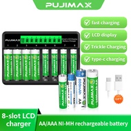 8 Slot LCD Battery Charger AA AAA 1.2V Ni-MH Rechargeable Battery Fast Charging Input Overcharge