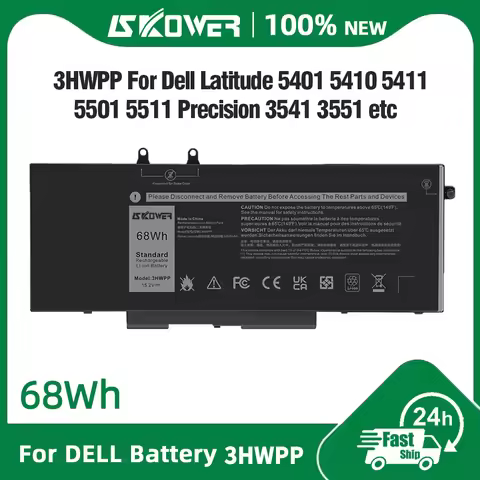 SKOWER 68Wh 3HWPP Battery For Dell Inspiron 17 7706 2 in 1 Latitude 14 5401 5410 5411 15 5501 5510 5