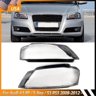For Audi A3 8P Left Right Head Light Cover S-line S3 RS3 2008 2009 2010 2011 2012 Automotive Headlam