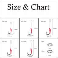 Fishing Assist Jigging Hooks Kit - 86PCS Stainless Steel Assist Hooks with PE Line line Split Ring L