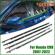 QIVBP แถบล้อติดหน้าต่างด้านข้างกระจกหน้าต่างรถแถบปิดผนึก4ชิ้นสำหรับ Honda CRV 2007-2022 VMZIP