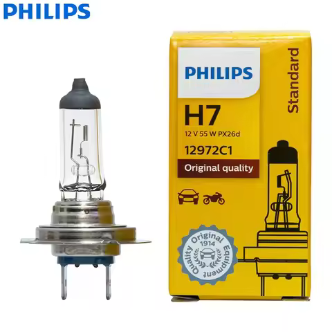 Philips H7 Standard Vision 12V 55W PX26d Car Head Lamp Original Auto Light Genuine Replacement High 