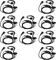 Case of 10,Retevis Two Way Radio Earpiece with Mic Single Wire Earhook Headset for Baofeng BF-888S U