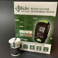 (IM)Meter Glucose URIGHT TD4279 mesin cek gula/glucometer(BOX SET)BEST