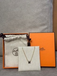 Hermes Mini Pop H Necklace 黑玫瑰金