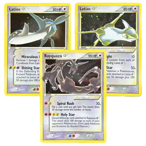 PKM New FOIL Collection Card Deoxys(DX) & Dragon(DR) Series Rayquaza/Latias/Latios/Raikou/Manectric