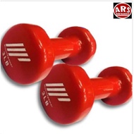 3 lbs Dumbell Vinyl Coated Muscle Power Red - 1 pc or 2pcs