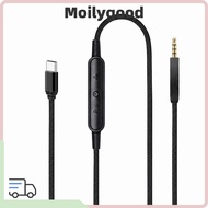 MOILYMY 2.5mm to USB C Sound Cord, 4.9ft / 1.5m Lossless Noiseless 2.5mm to Type C Cable, With Mic B