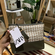 Zara Tweed Gabrielle Bag | Original Zara Women's Sling Bag | Beautiful Imported Tweed Women's Bag