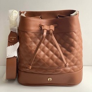 Aigner QUILTED HOBO BAG Cognac