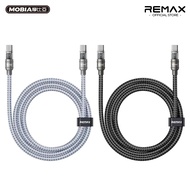 R REMAX C-C 100W PD Fast Charging Cable Braided Data Zinc Alloy Connector LED Light Display 1.2M Tai