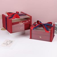 新款創意婚慶喜糖禮盒透明伴手禮盒喜雙層抽屜禮品盒包裝盒