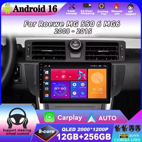 Android 16 car radio For Roewe MG 550 6 MG6 2008 - 2015 Multimedia Car GPS Video Autoradio Navigatio