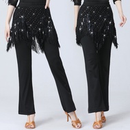 Sequins Flow Latin Dance Pants Women Square Dance National Standard Dance Modern Dance Pants Sequin 