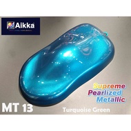 Aikka Supreme Metallic MT13 TURQUOISE GREEN Cat Kereta Motor Cat Bancuh Siap/ 2K Car Paint DIY