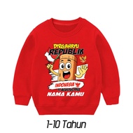 Custom name crewneck sweater for children II, hoodie sweater jacket for children, independence, Augu