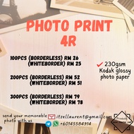 4R Photo Print 100pcs,200pcs,300pcs Kodak Glossy Photo Paper