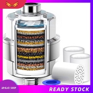 [Ready Stock] 20 Stage Shower Filter Shower Water Filter Shower Water Purifier -Shower Head Filter for Hard Water, with 3 Replaceable Filter Cartridges Fan