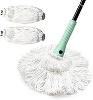DALIPER Self Wringing Twist Mop with 57.5 Inches Long Handle, Dry Wet Microfiber Floor Mop with 2 Reusable Heads for Cleaning Hardwood Tile Marble Vinyl Laminate Home Lobby Kitchen Office