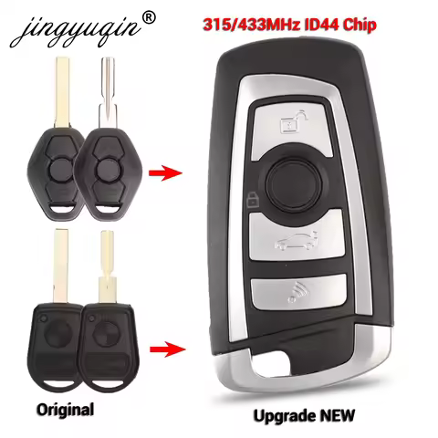 jingyuqin EWS Modified Flip Remote Key 4 Button 315MHz/433MHz PCF7935AA ID44 Chip for BMW E38 E39 E4