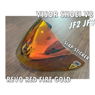 Visor SHOEI V8 JF2 V8 OPEN FACE Helmet Cermin Topi MHR TSR JF3 JF2 VISOR REVO BLUE REVO GOLD