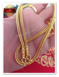 ใหม่!! สร้อยคอลายสี่เสา  ชุบทองแท้ 24K เคลือบแก้ว น้ำหนัก 3 บาท ยาว 24 นิ้ว