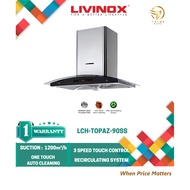 LIVINOX 1200m³/h SUCTION T SHAPE KITCHEN HOOD | HUD DAPUR LCH-TOPAZ-90SS