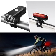 *SG Seller* USB Rechargeable LED Bike Light Set, Powerful Bicycle Front Headlight and Back Taillight, Easy to Install for Road Mountain MTB Cycling, Waterproof