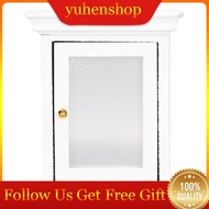 Yuhenshop Dollhouse Mini Mirror Cabinet 1:12 Miniature Mirrored White Bathroom