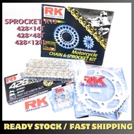 YAMAHA R15 R150 RK MOTORCYCLE STEEL CHAIN AND SPROCKET SET 428×128L / 14T / 48T RK ORING SPOCKET