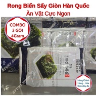 Genuine Korean Crispy Dried Seaweed 4 gram pack | Combo 3 Packs 4gram