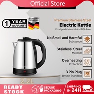 eTechno Snless Steel Electric Kettle 2.2L 1500W Auto Off Kettle Electric Jug Kettle Boil Hot Water Cerek Air Panas